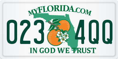 FL license plate 0234QQ