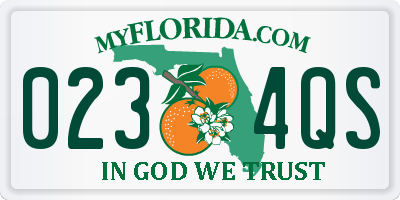 FL license plate 0234QS