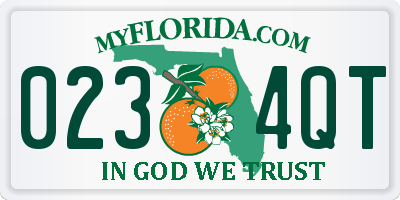 FL license plate 0234QT