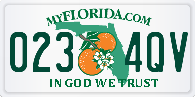 FL license plate 0234QV