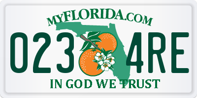 FL license plate 0234RE