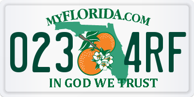 FL license plate 0234RF
