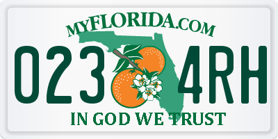 FL license plate 0234RH