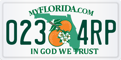 FL license plate 0234RP