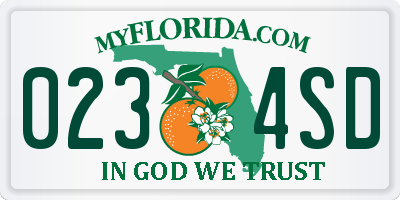 FL license plate 0234SD