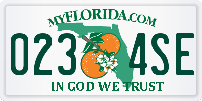 FL license plate 0234SE