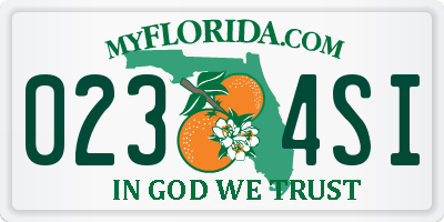 FL license plate 0234SI