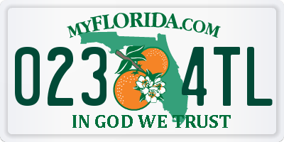 FL license plate 0234TL