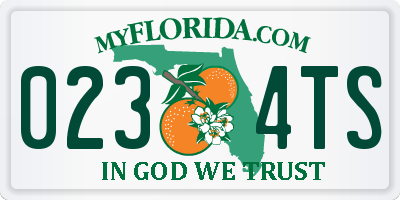 FL license plate 0234TS