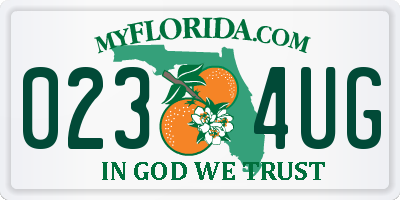 FL license plate 0234UG