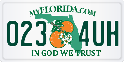 FL license plate 0234UH