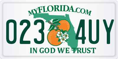 FL license plate 0234UY