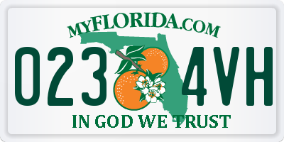 FL license plate 0234VH