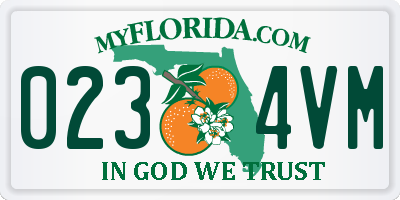 FL license plate 0234VM