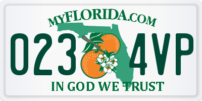 FL license plate 0234VP