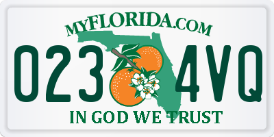 FL license plate 0234VQ