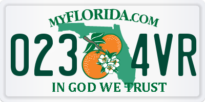 FL license plate 0234VR