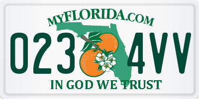 FL license plate 0234VV