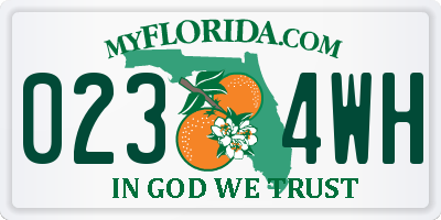 FL license plate 0234WH
