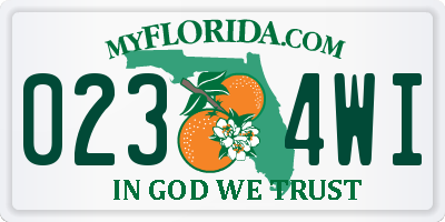 FL license plate 0234WI