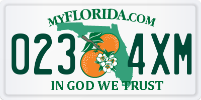 FL license plate 0234XM