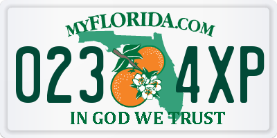 FL license plate 0234XP