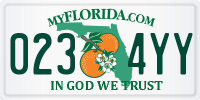 FL license plate 0234YY