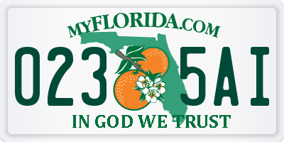 FL license plate 0235AI