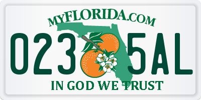 FL license plate 0235AL