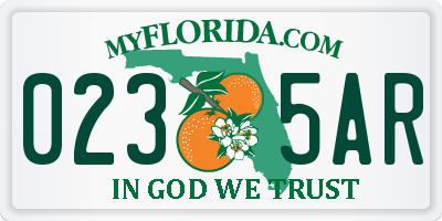 FL license plate 0235AR