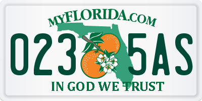 FL license plate 0235AS