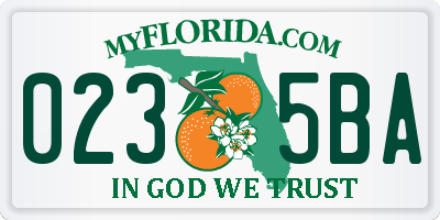 FL license plate 0235BA