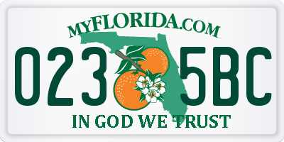 FL license plate 0235BC