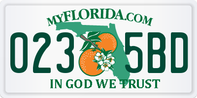 FL license plate 0235BD