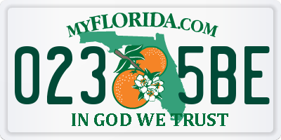 FL license plate 0235BE