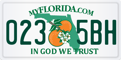 FL license plate 0235BH