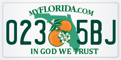 FL license plate 0235BJ
