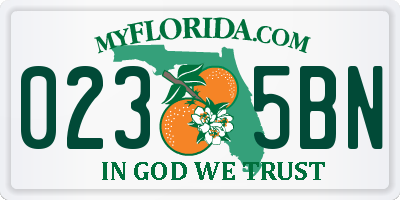 FL license plate 0235BN