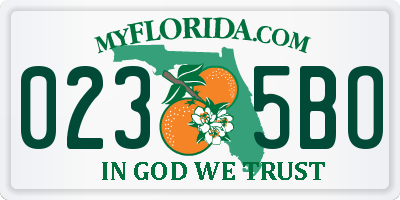 FL license plate 0235BO