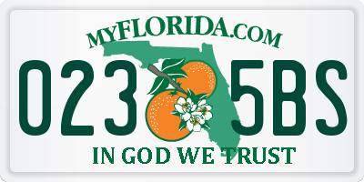 FL license plate 0235BS