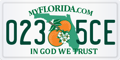 FL license plate 0235CE