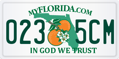 FL license plate 0235CM