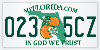 FL license plate 0235CZ