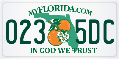 FL license plate 0235DC