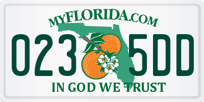 FL license plate 0235DD