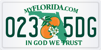 FL license plate 0235DG