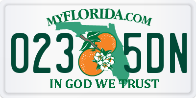 FL license plate 0235DN