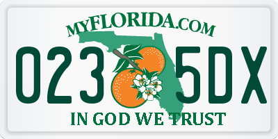 FL license plate 0235DX