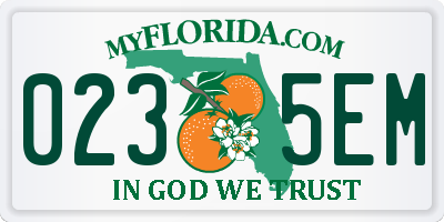 FL license plate 0235EM