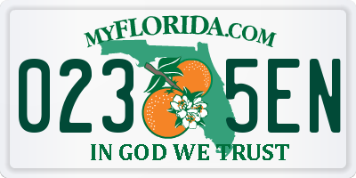 FL license plate 0235EN